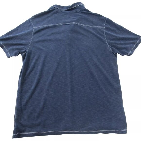 Tommy Bahama Polo Shirt Mens XL Navy Golf Performance Short Sleeve Slit Collared - Picture 2 of 11